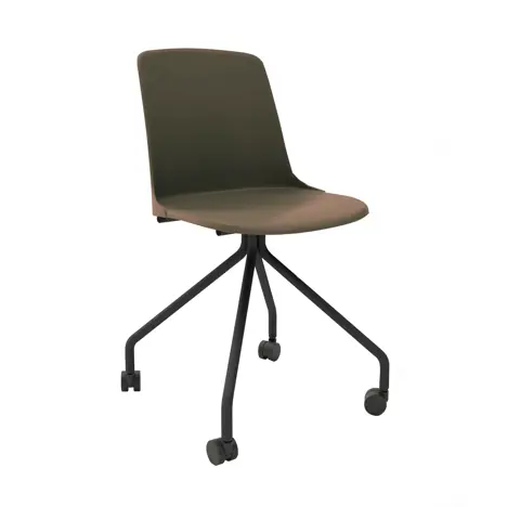 UNO Quad Base Conference Chair with Colour Matched Frame - Taupe with Black Frame